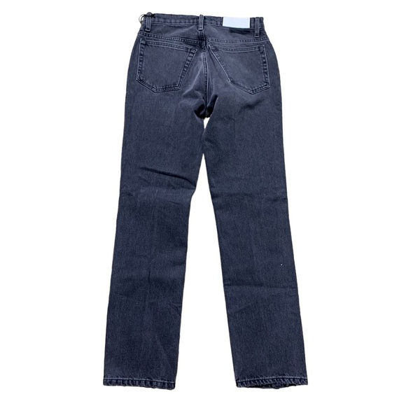 RE/DONE NWT Worn Black With Rip 70’s Straight Size 25 - Picture 7 of 16